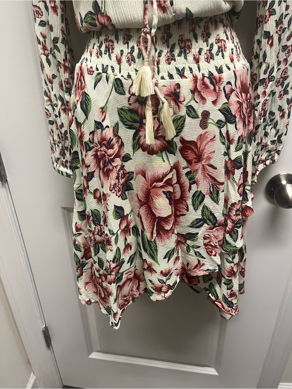 Farm Rio Anabela Floral Smocked Dress M Cottagecore - Picture 4 of 12